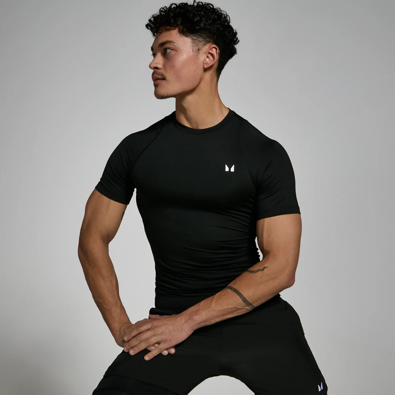 MP Men's Training Short Sleeve Baselayer - Black - XXS Fotografija 1