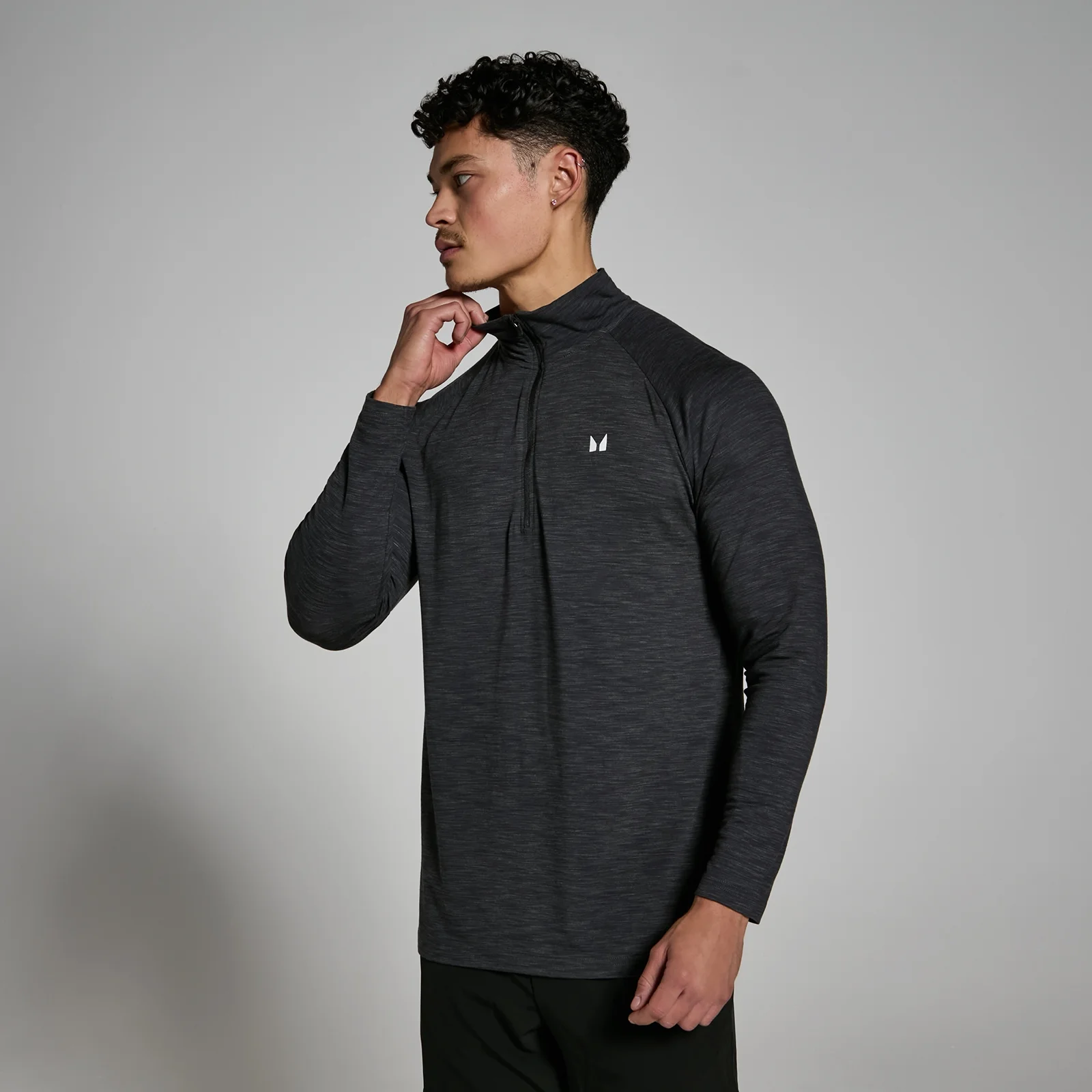 MP muška majica Performance 1/4 Zip - Black Marl - XXS Fotografija 1