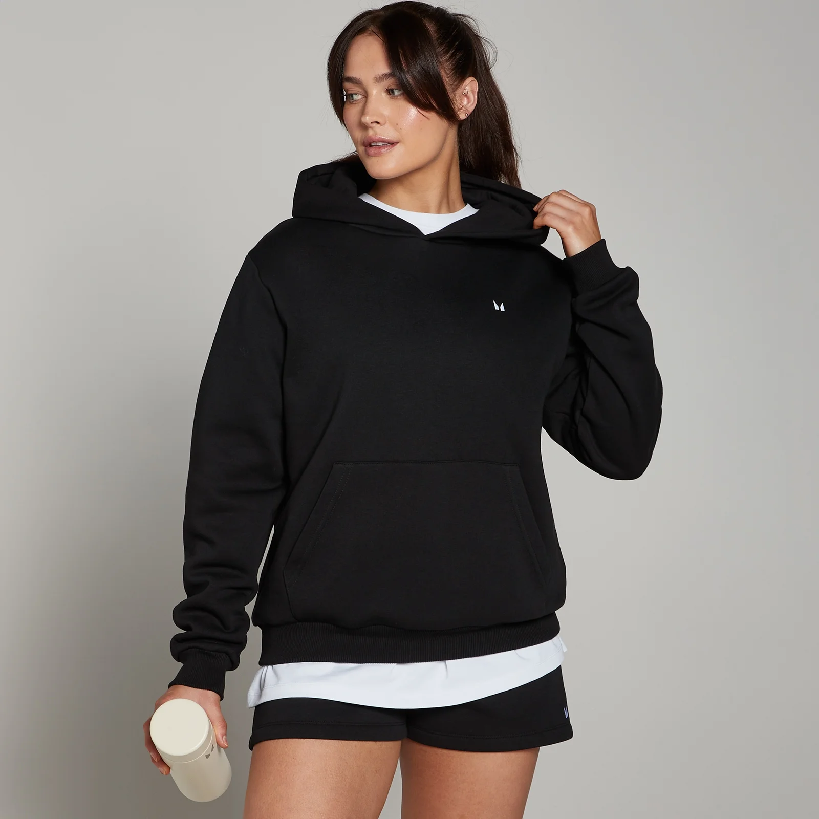 MP ženska majica s kapuljačom Regular Fit Basics - crna - S Fotografija 1