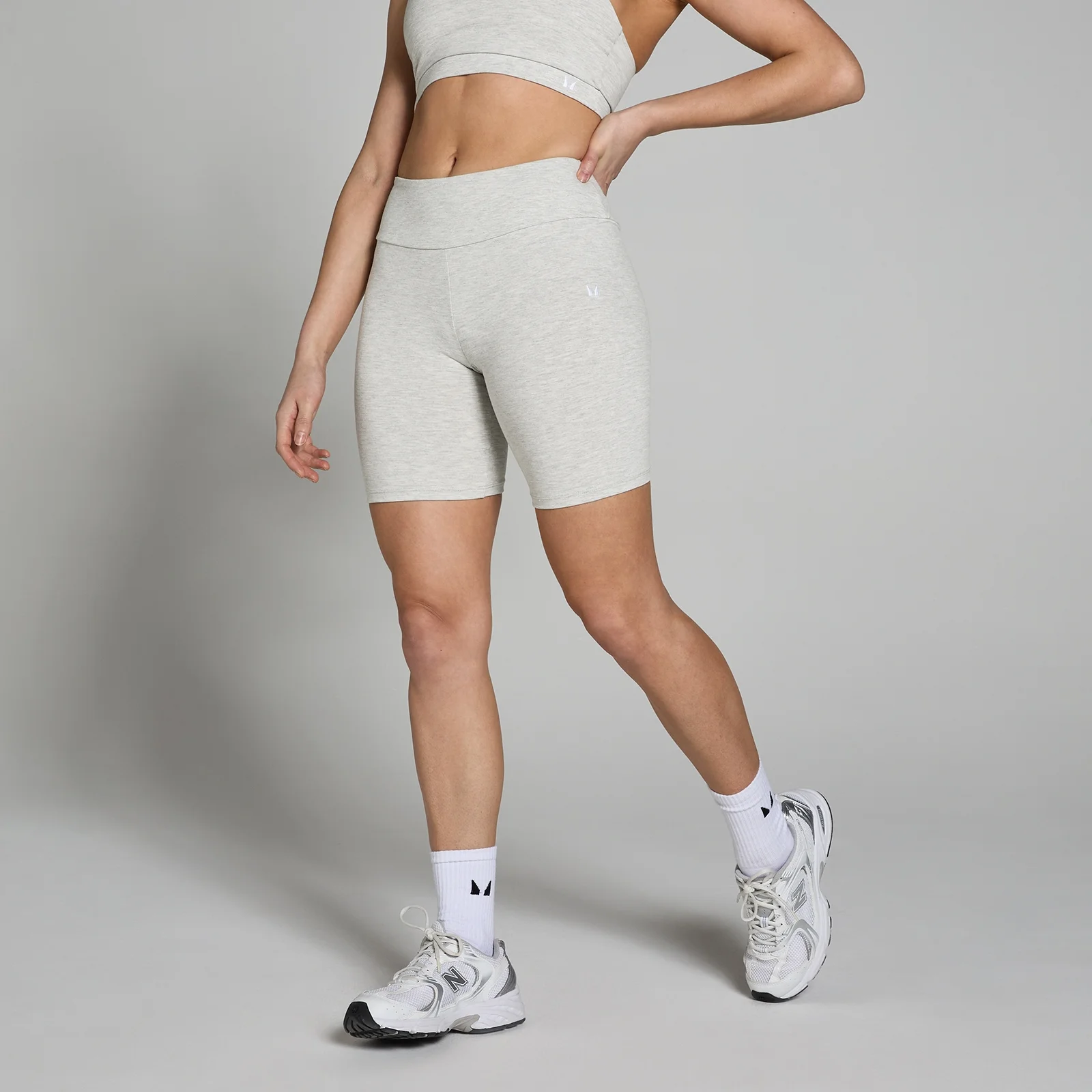 MP ženske biciklističke kratke hlače Basics - Light Grey Marl - XXS Fotografija 1