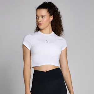 MP ženski top Basics crop body fit – bijeli - Size XL