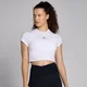 MP ženski top Basics crop body fit – bijeli