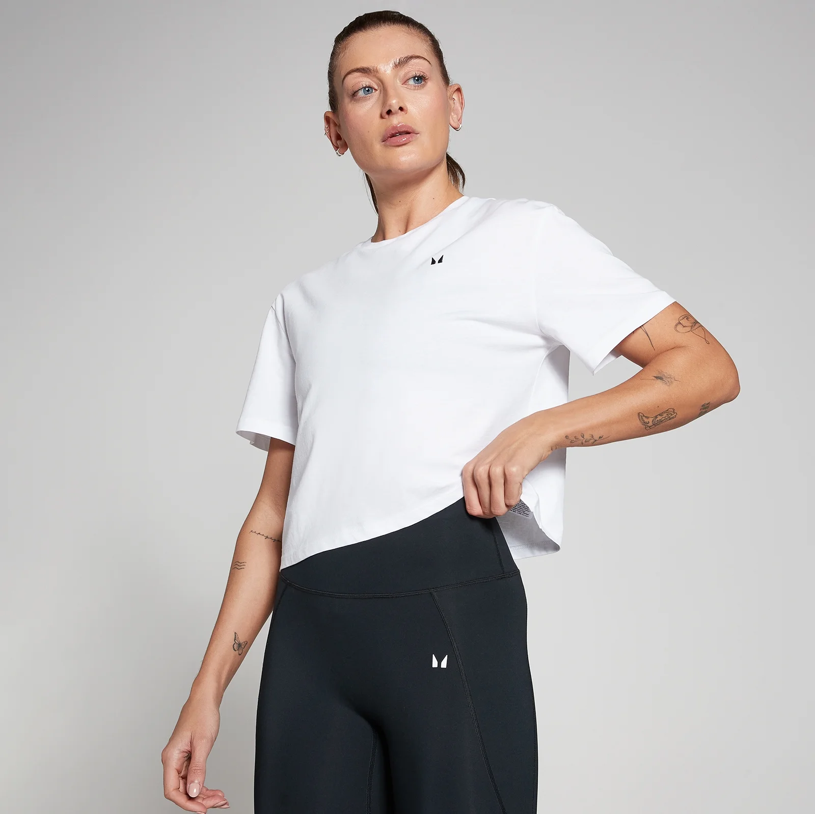 MP ženski top Basics crop boxy – bijeli - XXS Fotografija 1