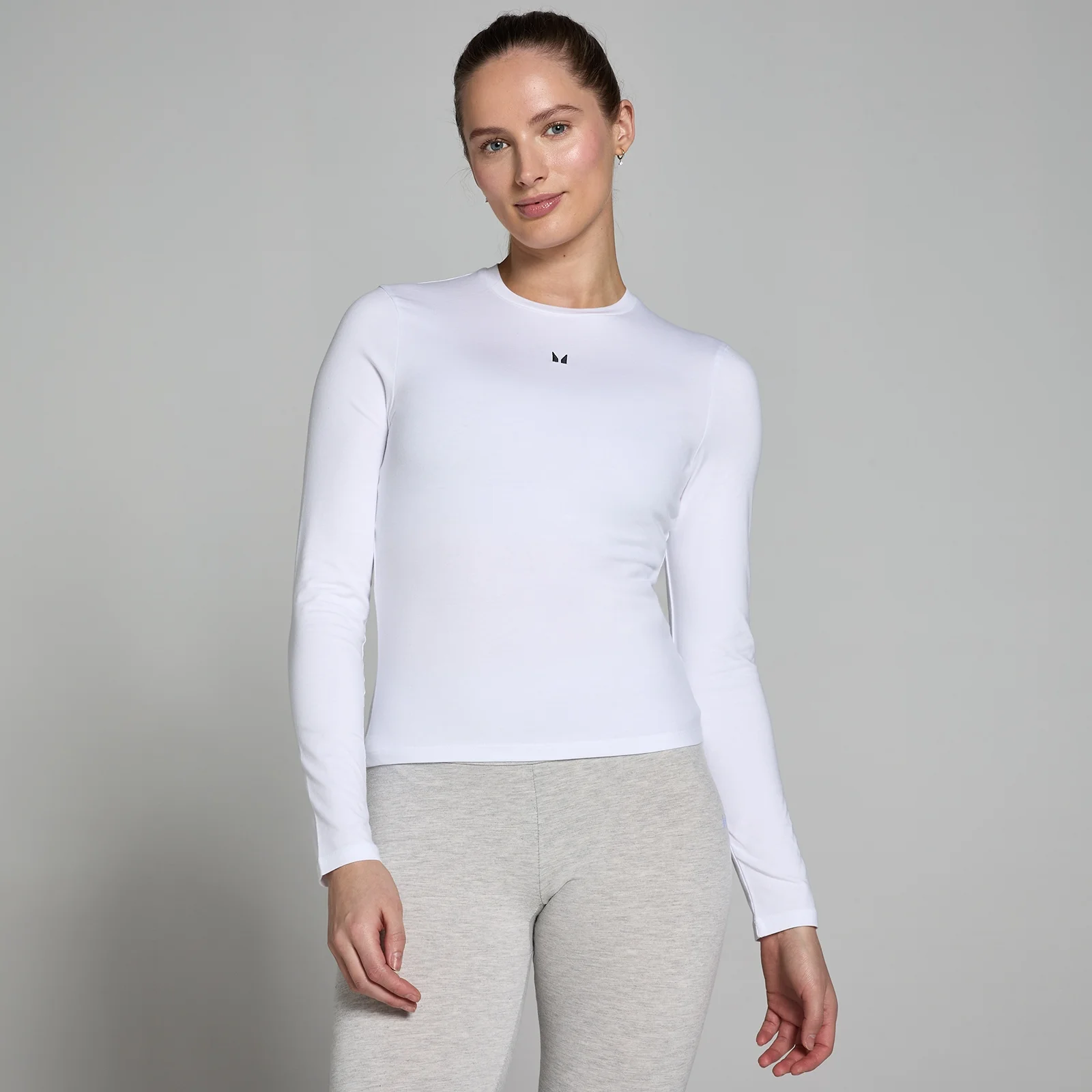 MP Women's Basic Body Fit Long Sleeve T-Shirt - White - XXS Fotografija 1