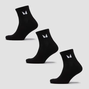 MP Unisex Ankle Socks (3 Pack) - Black - Size UK 9-11