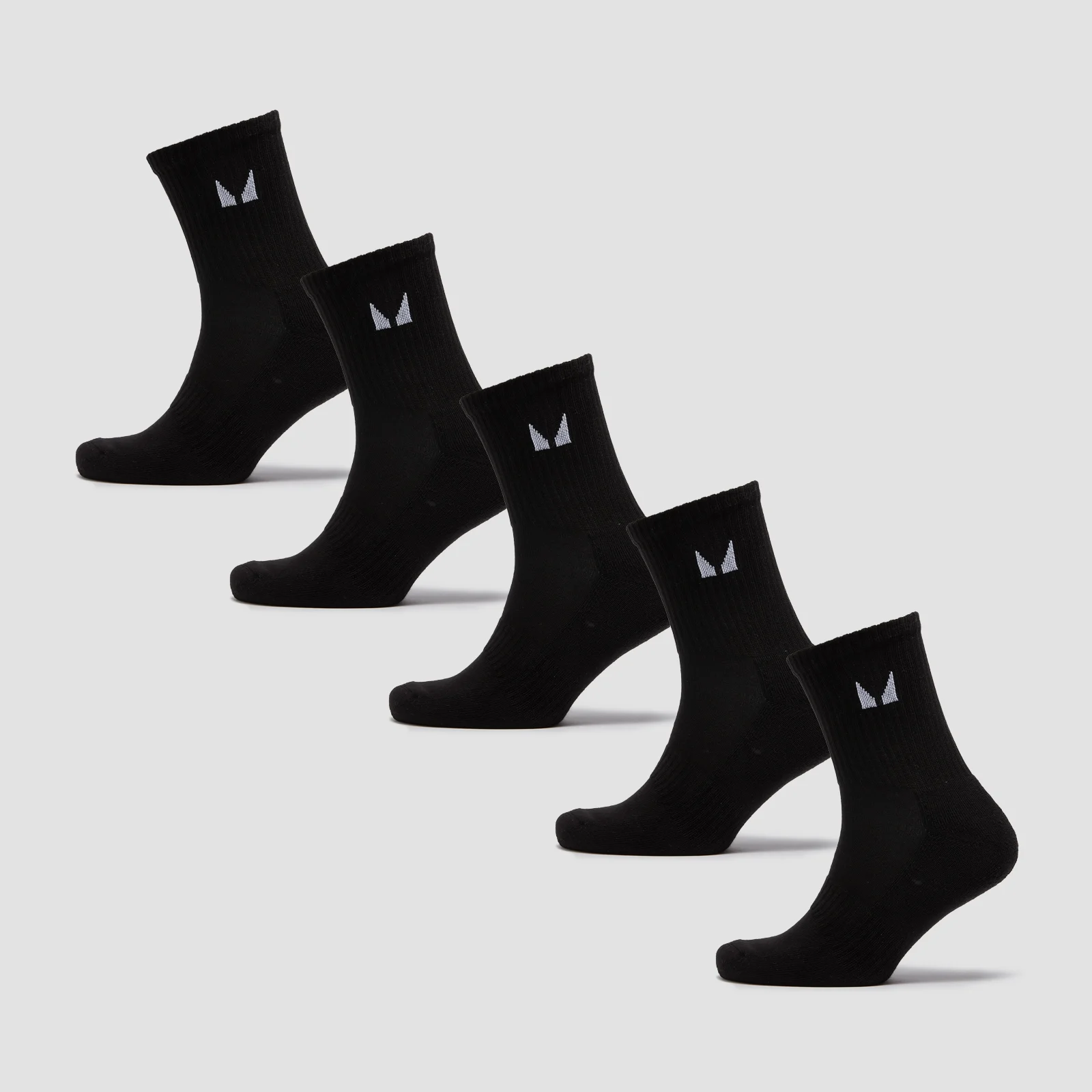 MP Unisex Crew Socks (5 Pack) - Black - UK 9-11 Fotografija 1