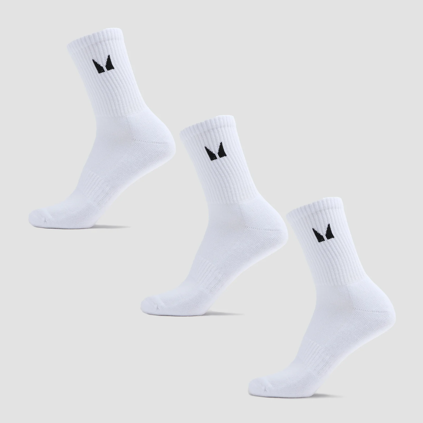 MP Unisex Crew Socks (3 Pack) - White - UK 9-11 Fotografija 1