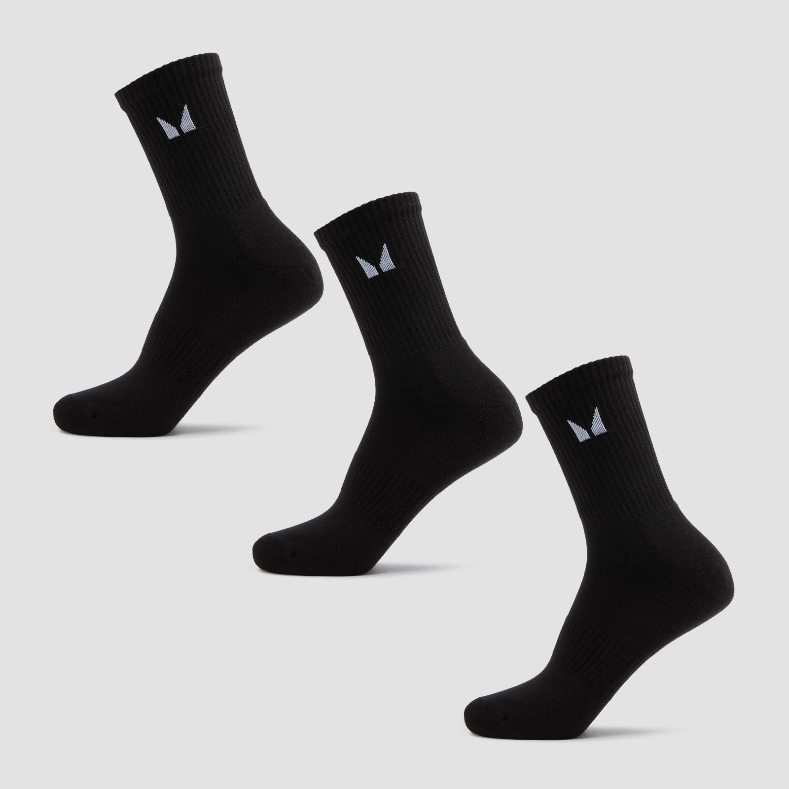 MP Unisex Crew Socks (3 Pack) - Black - UK 6-8 Fotografija 1