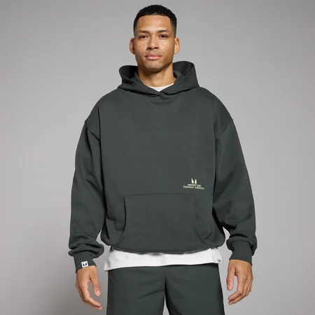 MP Lifestyle predimenzionirana majica s kapuljačom - Washed Black