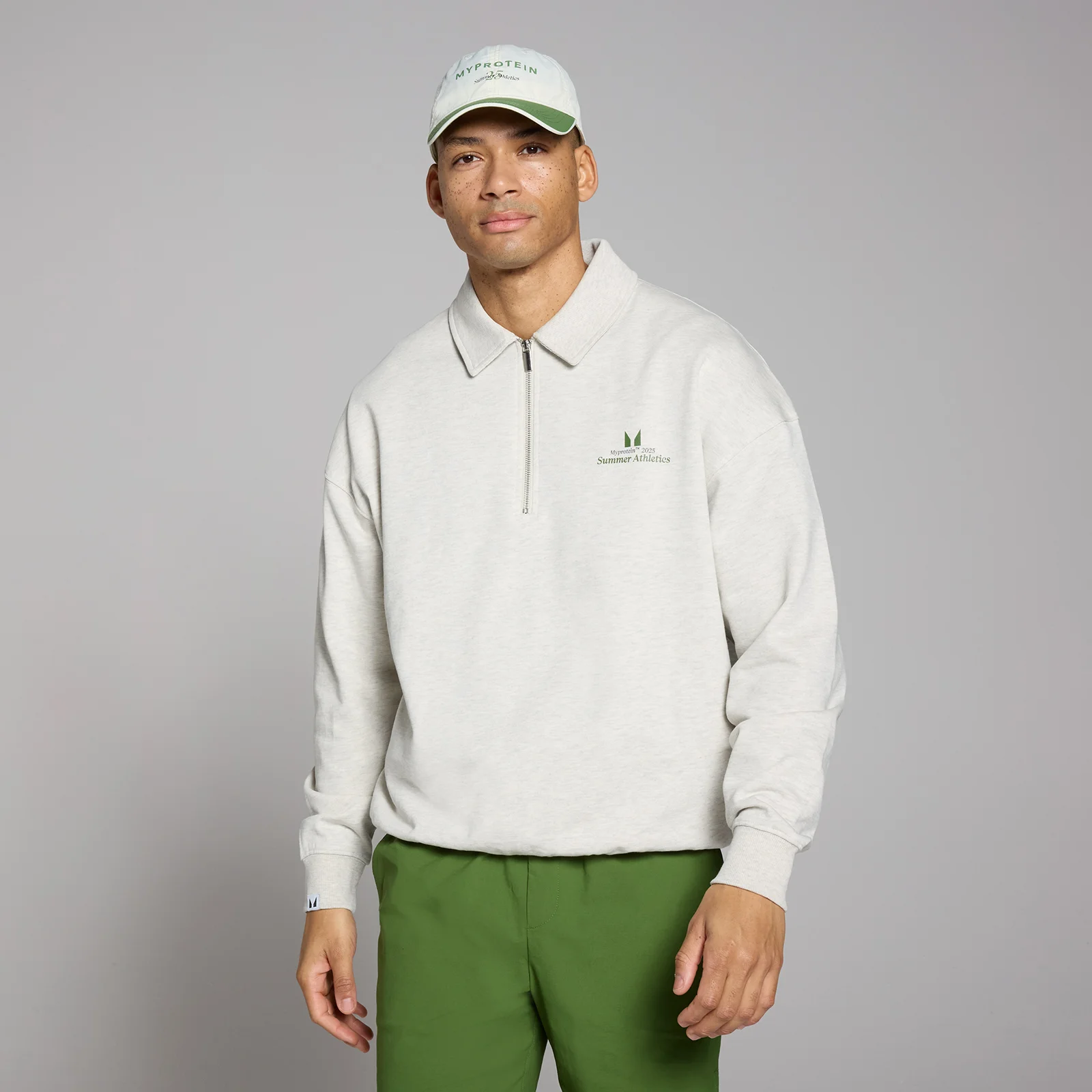 MP muška majica s 1/4 zip zatvaračem i ovratnikom Lifestyle - Grey Marl - XL Fotografija 1