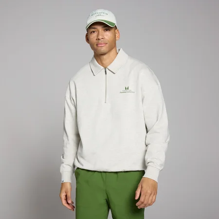 MP muška majica s 1/4 zip zatvaračem i ovratnikom Lifestyle - Grey Marl
