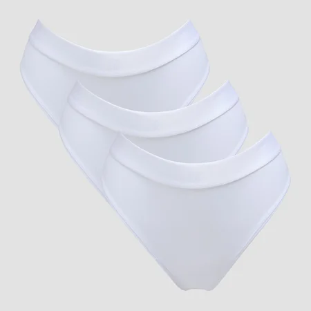 MP ženske bikini gaćice srednje visine (paket od 3 komada) – bijela