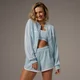 MP X Tatiana Contrast Track jakna na patent - Light Aqua