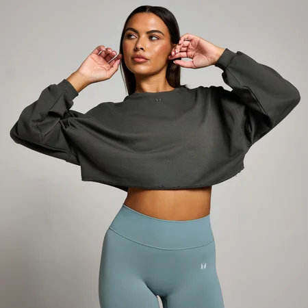 MP ženska Tempo slouchy skraćena majica dugih rukava – Night Grey