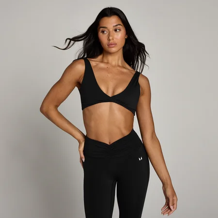 MP ženski sportski grudnjak Tempo Twist Front (zavrnuti prednjim dio) – crna