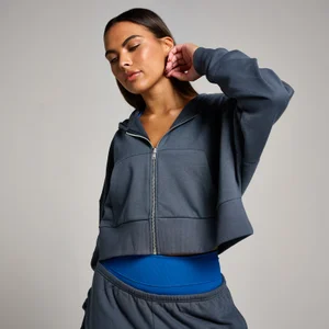 MP ženska Tempo skraćena majica s kapuljačom s patentnim zatvaračem – Midnight - Size XS