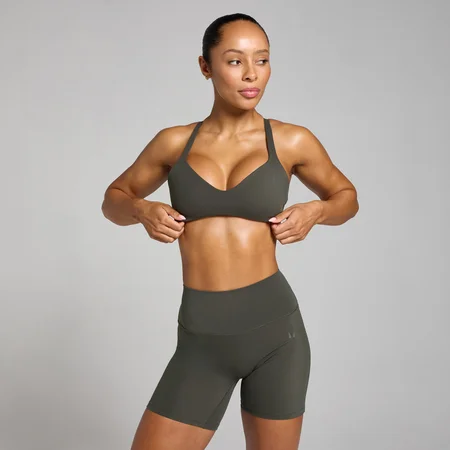 MP ženski sportski grudnjak Tempo Twist Back (zavrnuti stražnji dio) – noćno siva