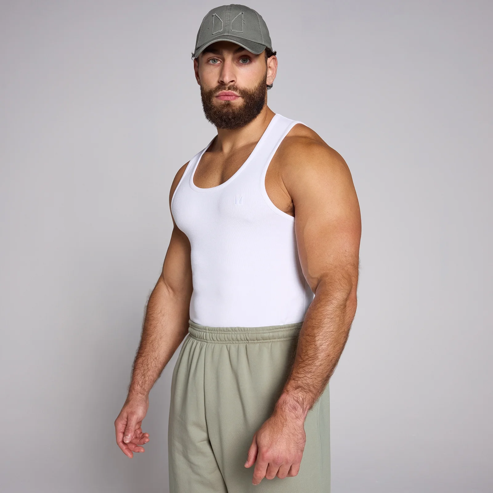MP Men's Lift Ribbed Muscle Fit Tank - White - XS Fotografija 1