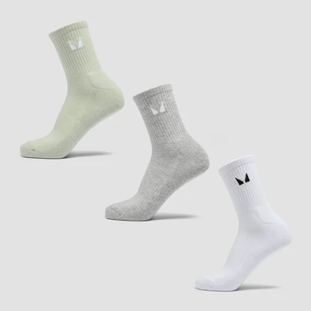 MP Unisex visoke čarape (3 para) - Grey/Matcha/White