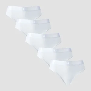 MP ženske bikini gaćice srednje visine (paket od 5 komada) – bijela - Size M