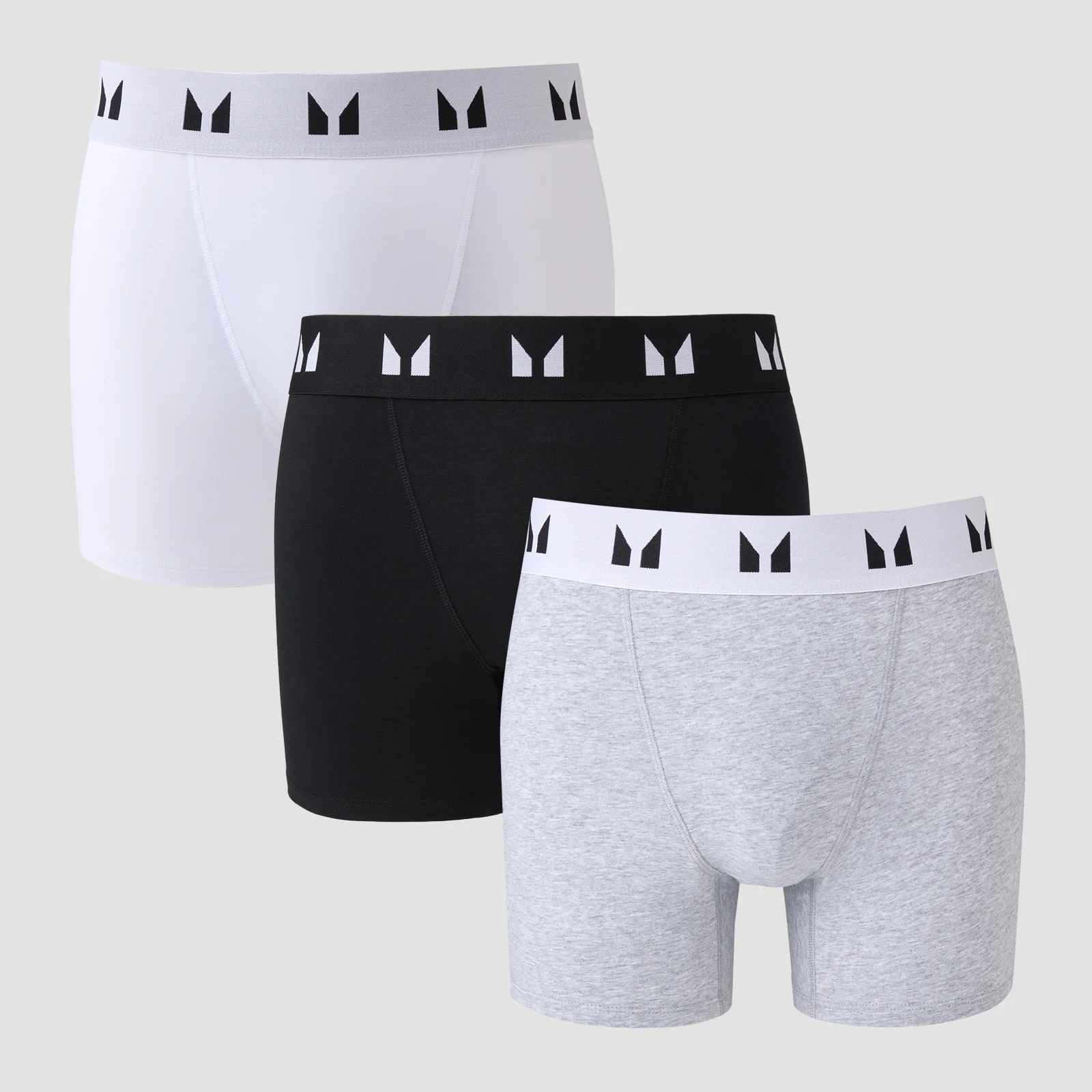 MP muške bokserice (3 kom u pakiranju) – crna / bijela /siva - XXXL Fotografija 1