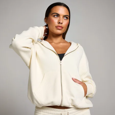 MP ženska majica Basics s kapuljačom i patentnim zatvaračem – nježno krem