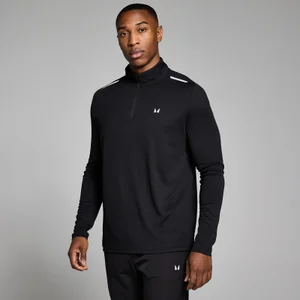 Muška Active mrežasta majica MP s patentom 1/4 - crna - Size S