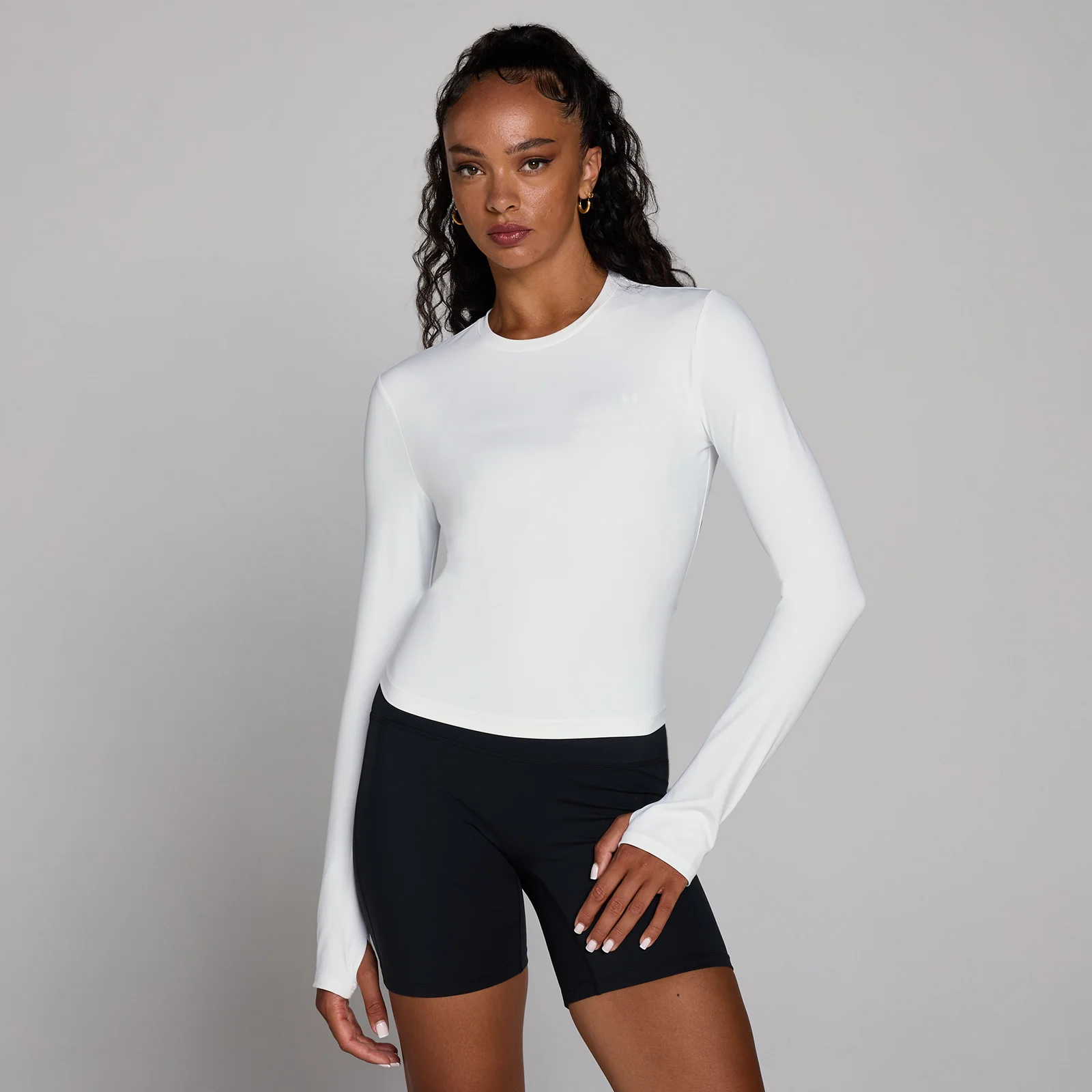 MP Women's Tempo Long Sleeve Top With Thumbholes - White - White - XL Fotografija 1
