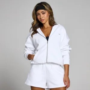 MP ženska majica s kapuljačom i patentnim zatvaračem Basics – bijela - Size XS