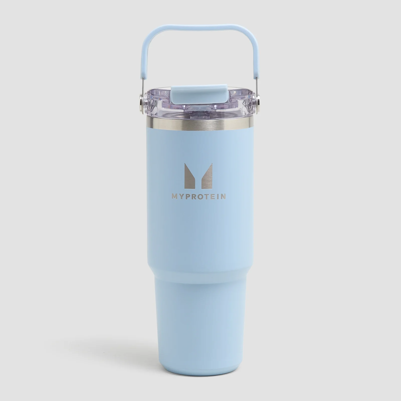 Myprotein metalna boca od recikliranog materijala s ručkom i slamkom 900 ml - baby plava Fotografija 1