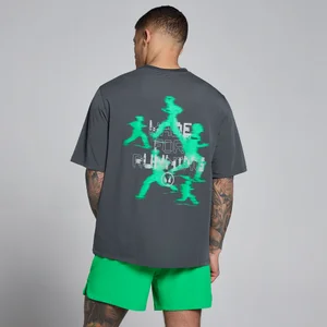 Muška MP Velocity Graphic pamučna modal majica - Tamno siva / Zelena - Size S
