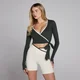 Ženska Tempo Contrast Wrap Top majica MP - oprana crna