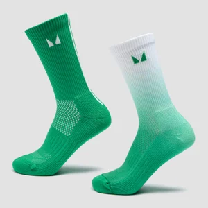 MP čarape za trčanje (2 para) - Ombre Zesty Green / Light Lime Stripe - Size UK 2-5