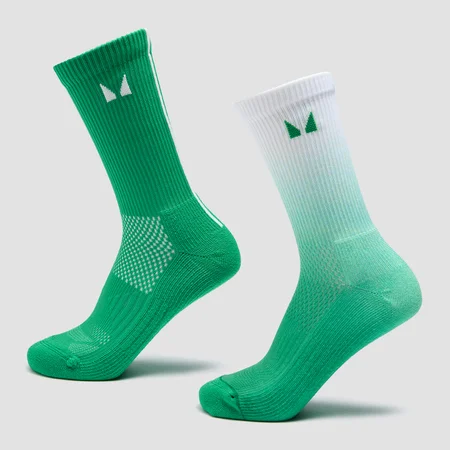 MP čarape za trčanje (2 para) - Ombre Zesty Green / Light Lime Stripe