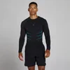 Lift majica s dugim rukavima bez šavova muscle fit - Washed Black/Power Blue
