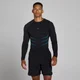 Lift majica s dugim rukavima bez šavova muscle fit - Washed Black/Power Blue