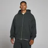 MP muška oversized loopback majica s kapuljačom i dvosmjernim patentom - Washed Black
