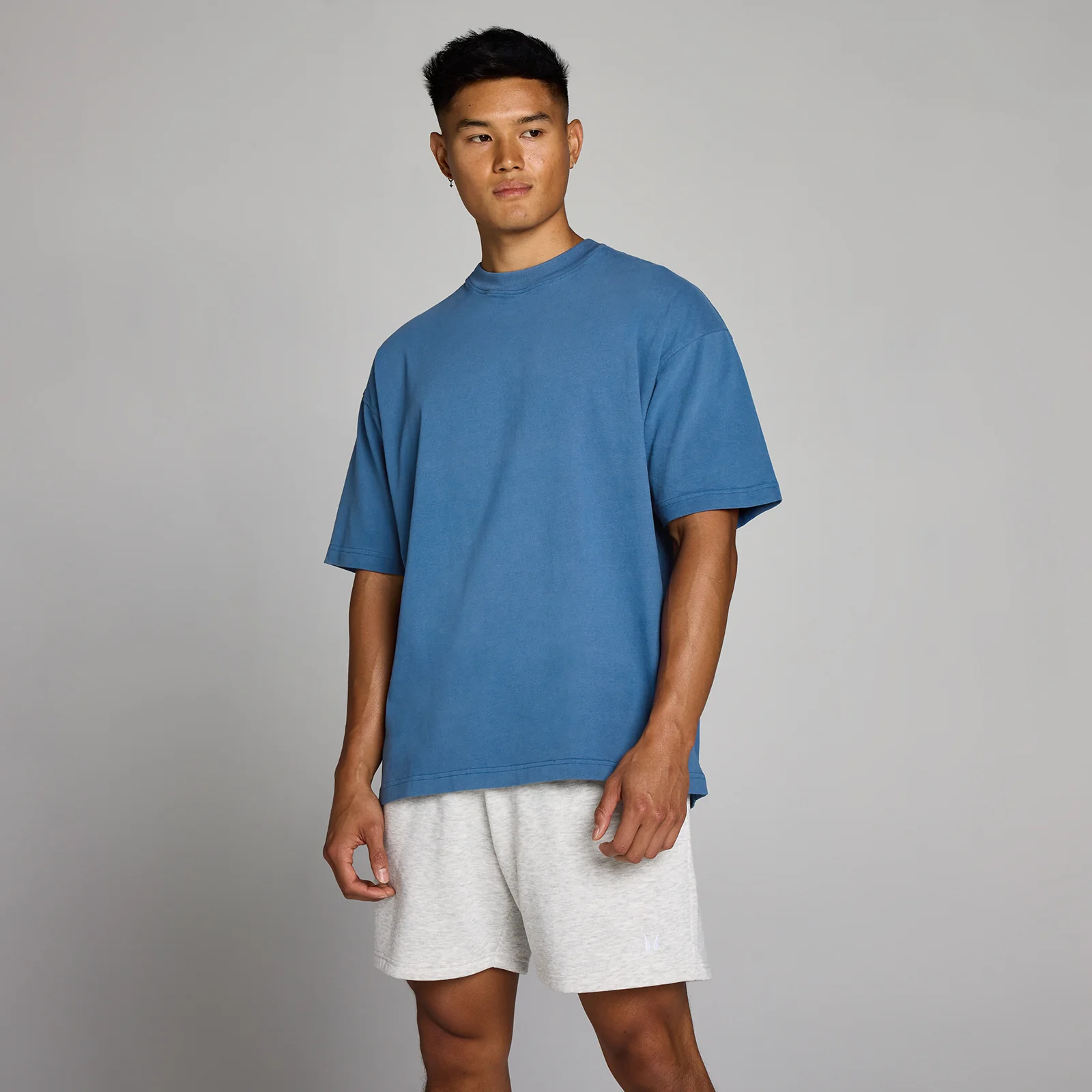 MP muška Washed oversized pamučna majica - Track Blue - XS Fotografija 1