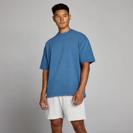 MP muška Washed oversized pamučna majica - Track Blue