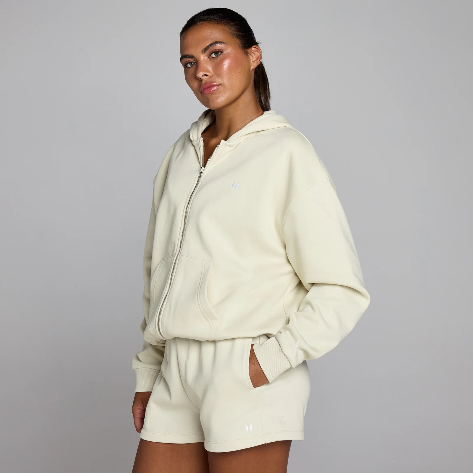 MP ženski Basics hoodie s patentom - Desert Dust - M Fotografija 1