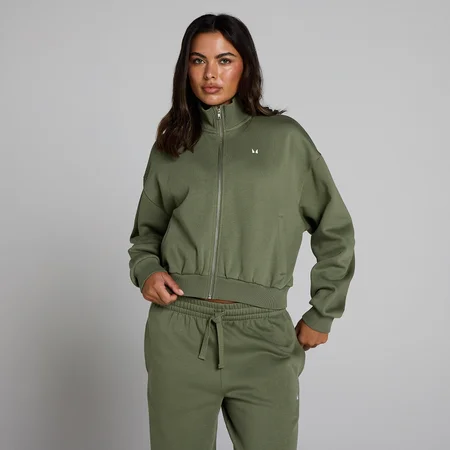 MP ženska Basics bomber jakna s patentom - Washed Olive