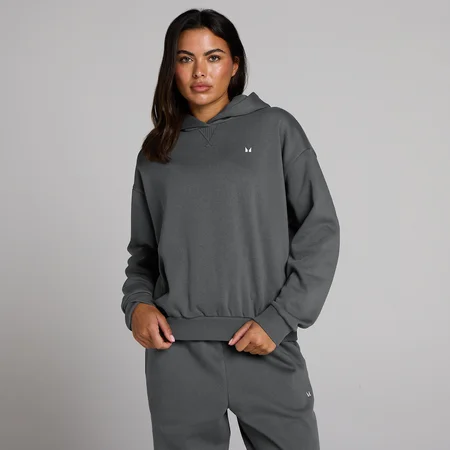 MP ženska Basics oversized majica s kapuljačom - tamnosiva