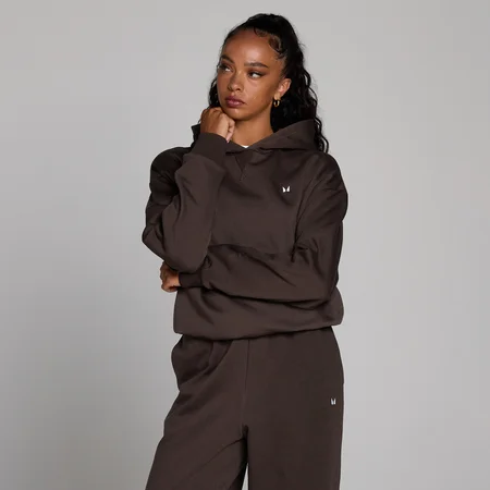 MP ženska Basic oversized majica s kapuljačom - Kakao