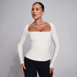 MP ženska SculptForm majica s dugim rukavima i četvrtastim izrezom - Biserna - Size S
