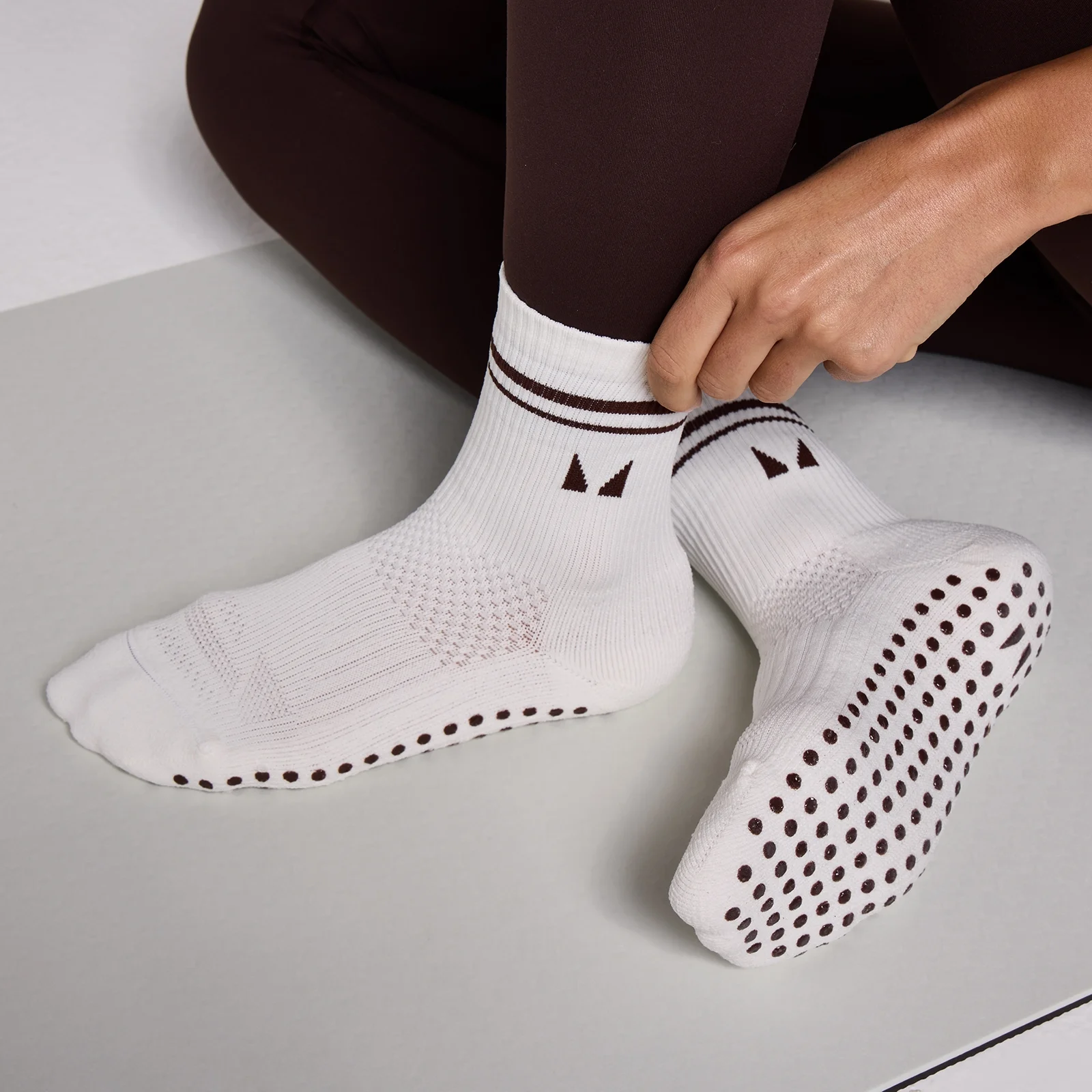 MP Pilates Socks (2 pack) - Cocoa/Pearl - UK 2-5 Fotografija 3