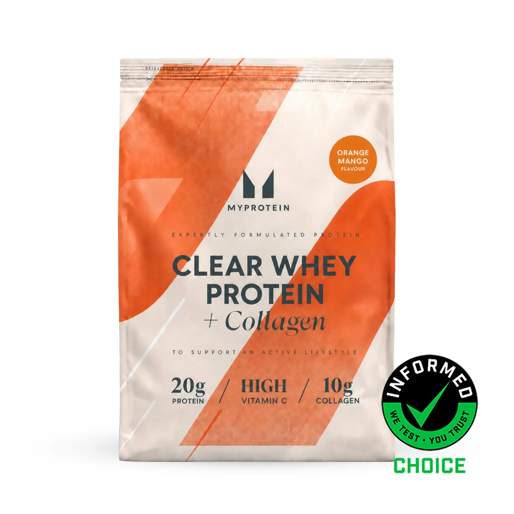 Clear Protein | Whey & Collagen - 1440g - 60Porcija - Naranča - Mango Fotografija 1