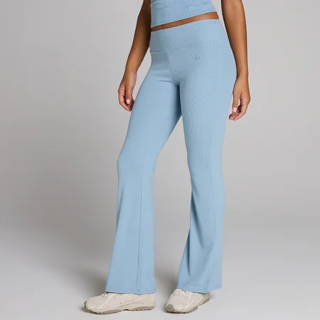 MP ženske rebraste zvonaste - Denim plava