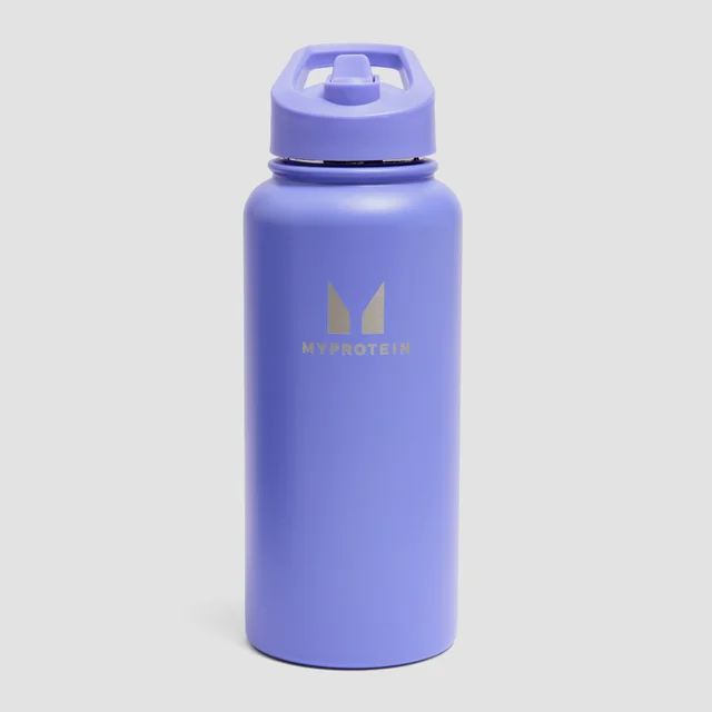 Myprotein reciklirana metalna boca s preklopnom slamkom 1 l - indigo plava