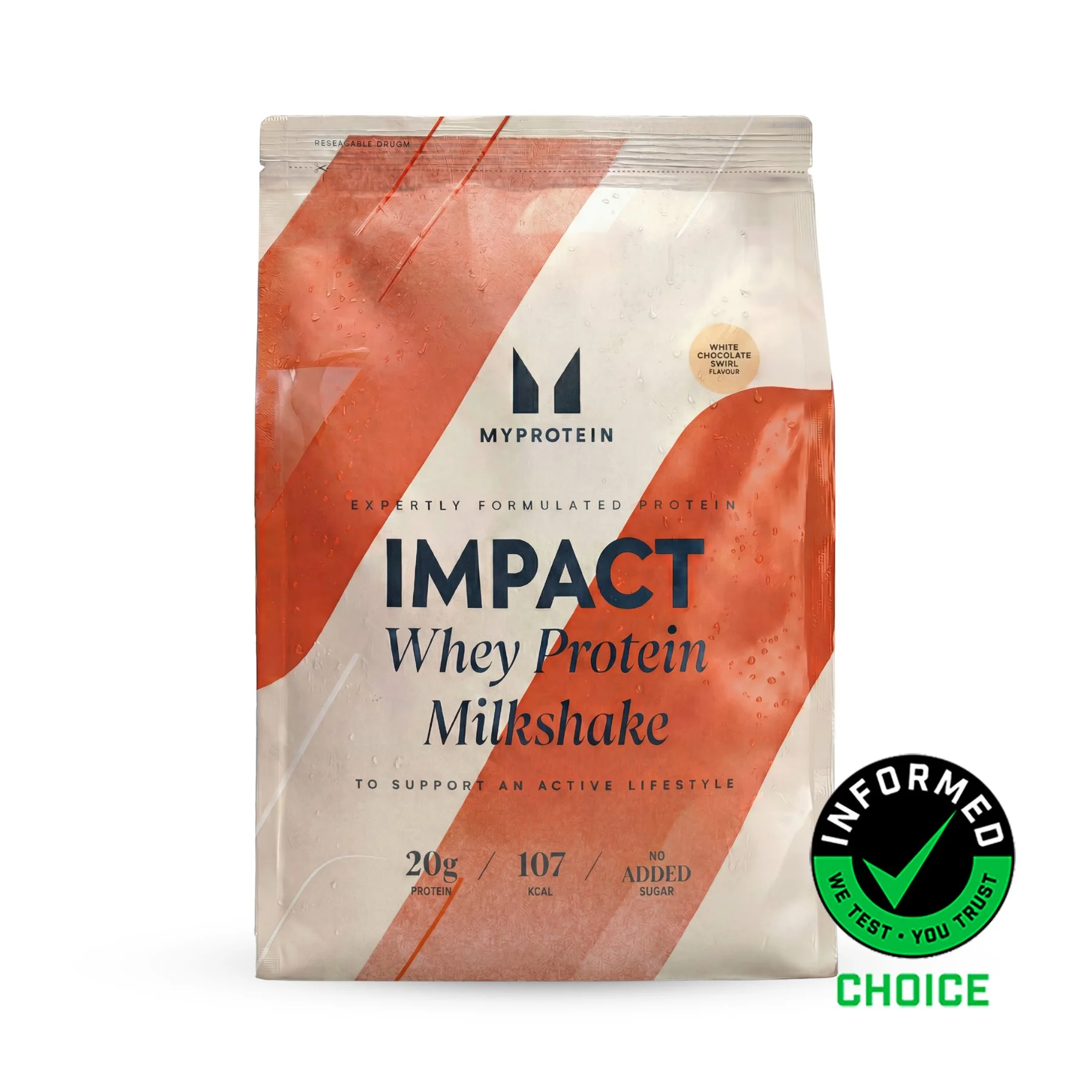 Impact Whey Protein Milkshake - 870G - 30Porcija - White Chocolate Swirl Fotografija 1