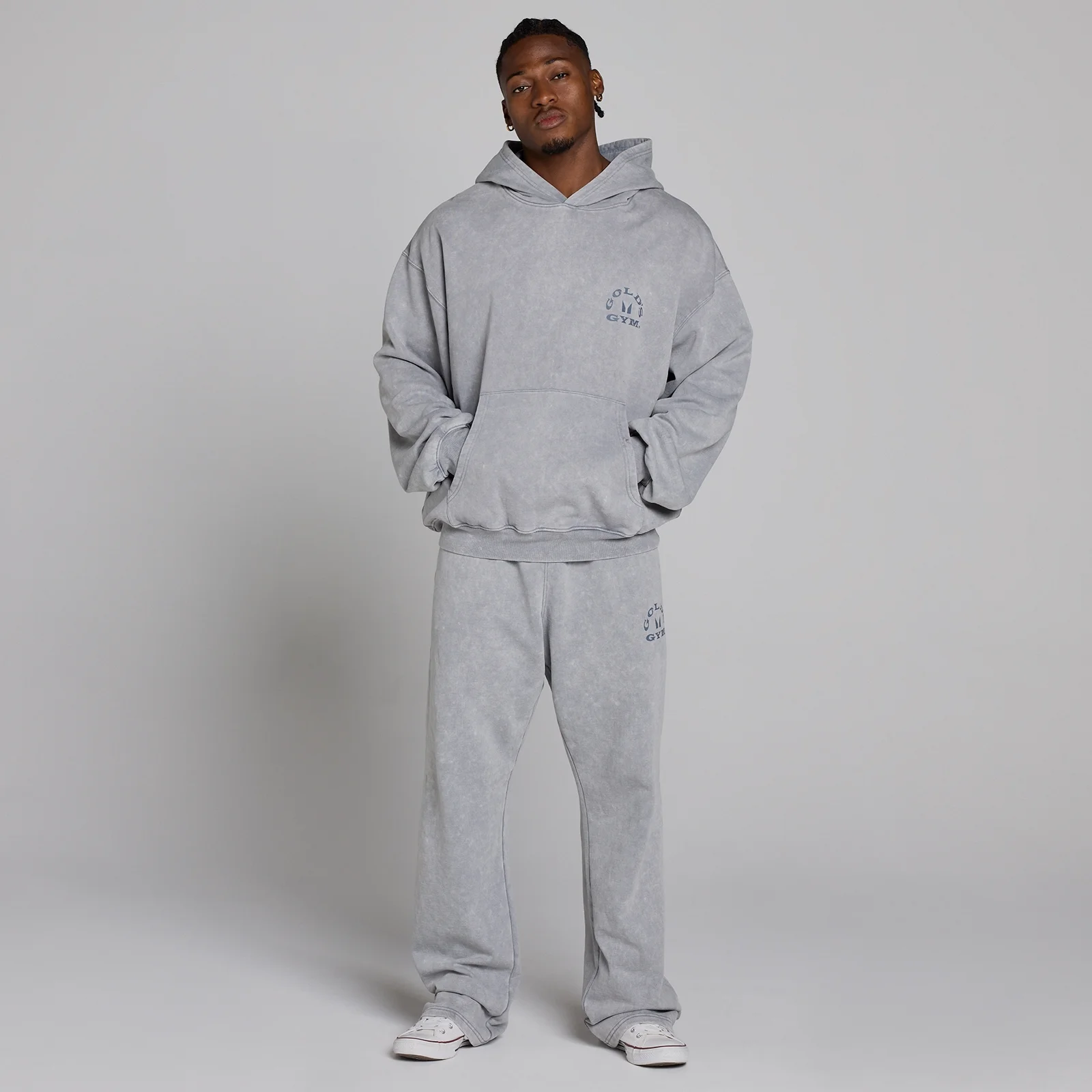 MP X Gold's Muška Washed Graphic Oversized Duksica s Kapuljačom - Steel Blue - L Fotografija 5